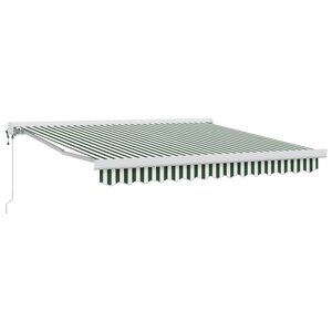vidaXL Auvent rétractable automatique vert et blanc 350x250 cm