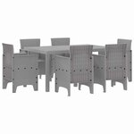 vidaXL Ensemble de salle à manger pour jardin 7 Pièces Gris clair