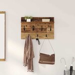 vidaXL Porte-manteau mural avec étagère Bois ancien 60 x 40 x 12 cm