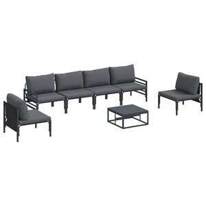 vidaXL Ensemble de canapé de jardin Anthracite Acier