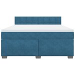 vidaXL Sommier à lattes de lit et matelas bleu 180x200 cm velours