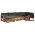 vidaXL Ensemble de canapés d'extérieur 6 pc Naturel et Anthracite