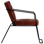 vidaXL Fauteuil Marron foncé Cuir véritable