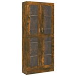 vidaXL Armoire à vitrine Chêne fumé 82 5x30 5x185 cm Bois ingénierie