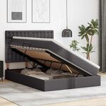 vidaXL Lit de Rangement Gris 140 x 190 cm Cuir synthétique
