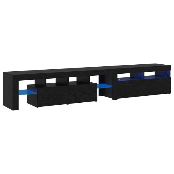 vidaXL Meuble TV 2 Pièces Chêne noir 230 x 36 5 x 40 cm Bois d'ingénierie