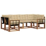 vidaXL Ensemble de canapés d'extérieur 6 pc Naturel et Beige