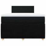 vidaXL Sommier à lattes de lit avec matelas noir 120x190 cm tissu