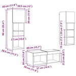 vidaXL Meubles TV muraux 4 Pièces Chêne noir 40 x 30 x 30 cm