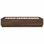 vidaXL Cadre de lit avec LED sans matelas chêne marron 120x200 cm