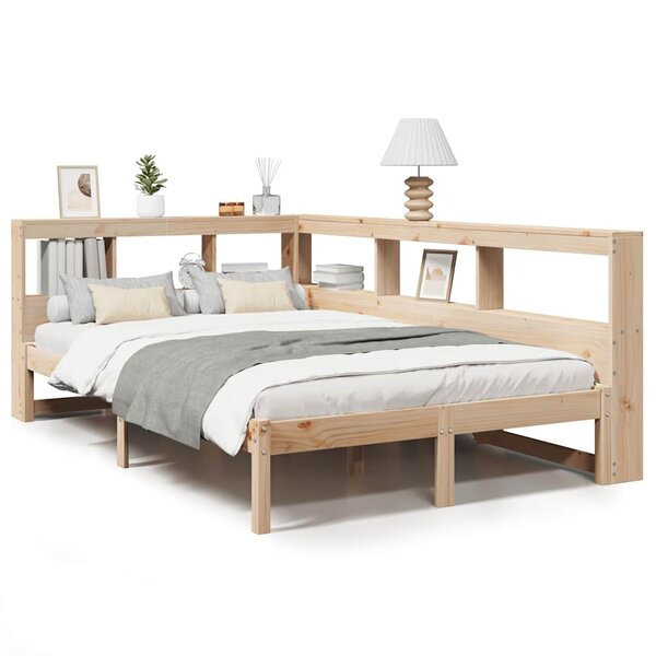 vidaXL Lit bibliothèque sans matelas blanc 120x200 cm bois pin massif