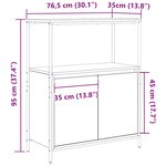 vidaXL Meuble de salle de bain avec étagères chêne noir 76 5x35x95 cm