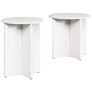 vidaXL Table basse 2 Pièces Blanc