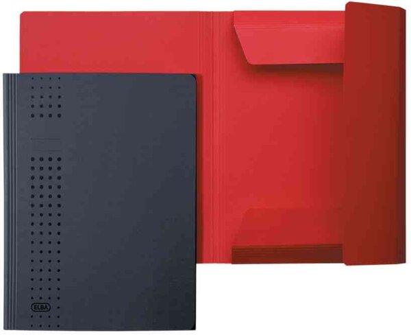 paquet de 25 chemises à rabat chic en carton, A4, anthracite ELBA