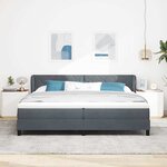 Lit Box Spring avec Matelas Gris Foncé 200x200 cm Velours