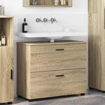 vidaXL Cabinet de salle de bain Chêne sonoma 76 5 x 35 x 64 cm