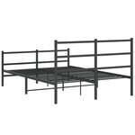 vidaXL Cadre de lit métal sans matelas avec pied de lit noir 135x190cm