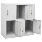 vidaXL Armoires à casiers 2 Pièces Gris clair 90x45x92 5 cm Acier