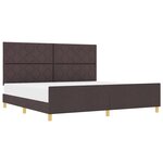 vidaXL Cadre de lit avec tête de lit Marron foncé 200 x 200 cm tissu