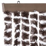 vidaXL Rideau anti-mouches marron et blanc 100x200 cm chenille