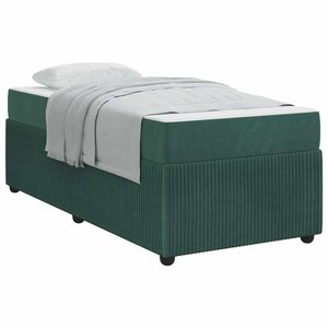 vidaXL Cadre de lit avec matelas Vert foncé 80 x 200 cm tissu