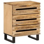 vidaXL Table de chevet 50x34x62 cm bois de manguier massif brut