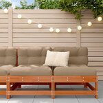 vidaXL Sofa de jardin milieu Bois de pin massif Brun cire