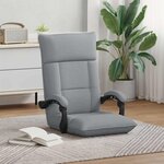 vidaXL Fauteuil de sol ajustable Gris clair Tissu