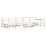 vidaXL Salon de jardin 8 Pièces Blanc Bois de pin massif