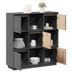 vidaXL Buffet Gris 110 5x35x117 cm Bois massif de pin