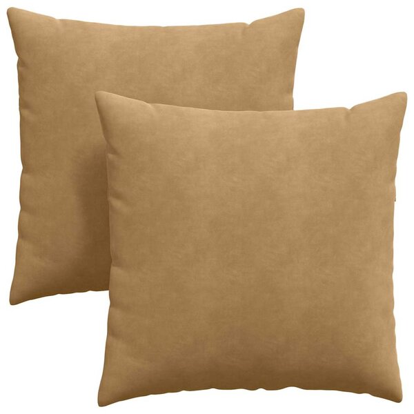 vidaXL Coussins de canapé 2 Pièces Marron 60 x 60 cm