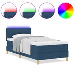 vidaXL Lit à ressorts avec matelas Bleu 80 x 200 cm tissu