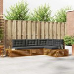 vidaXL 5 pc Ensemble de canapés d'extérieur Naturel et Anthracite