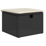 vidaXL Salon de jardin 8 Pièces avec coussins noir résine tressée