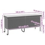 vidaXL Boîte rangement jardin roues marron 160x55x75 cm résine tressée