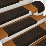 vidaXL Tapis d'escalier 15 Pièces Tissu aiguilleté 65x21x4cm Marron foncé