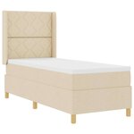 vidaXL Lit à ressorts avec matelas Crème 80 x 200 cm tissu