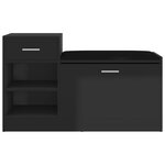 vidaXL Banc à chaussures Noir brillant 94 5x31x57 cm Aggloméré