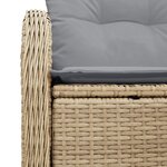 canapé de jardin 2 places vidaXL avec rangement et coussins beige en poly rotin