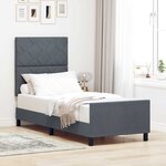 vidaXL Cadre de lit avec tête de lit Gris foncé 80 x 200 cm Velours