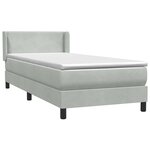 vidaXL Sommier à lattes de lit et matelas gris clair 100x210cm velours
