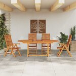 vidaXL Ensemble de salle à manger pour jardin 5 Pièces Marron
