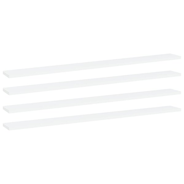 vidaXL Panneaux de bibliothèque 4 Pièces Blanc 100x10x1 5 cm Aggloméré