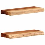 vidaXL Étagères murales 2 Pièces 40x20x3 5 cm bois massif d'acacia