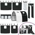 vidaXL Lit superposé sans matelas avec toboggan blanc noir 80x200 cm