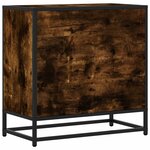 vidaXL Table de chevet chêne fumé 60x31x60 cm bois ingénierie et métal