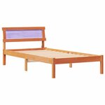 vidaXL Cadre de lit avec tête de lit Brun cire 90 x 200 cm Pin massif