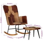 vidaXL Chaise à bascule et repose-pieds Marron Cuir véritable et toile