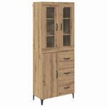 vidaXL Haut Armoire Montage mural Chêne artisanal 69 5 x 34 x 180 cm