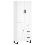 vidaXL Buffet haut Blanc 69 5x34x180 cm Bois d'ingénierie